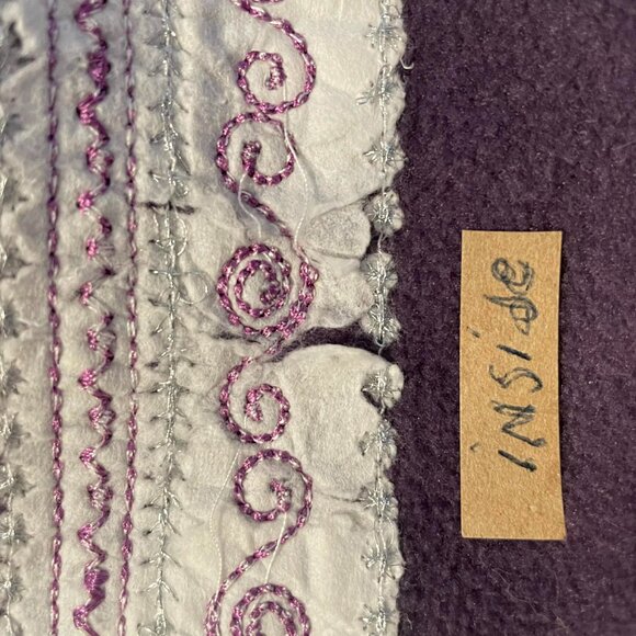 Penmans purple fleece jacket, full zip embroidered SIZE XL retro boxy - Picture 9 of 12